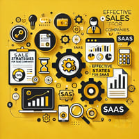 A small, professional image for an article titled Effective Sales Strategies for SaaS Companies using a yellow and black color scheme. The image sho A small, professional image for an article titled Effective Sales Strategies for SaaS Companies using a yellow and black color scheme. The image sho