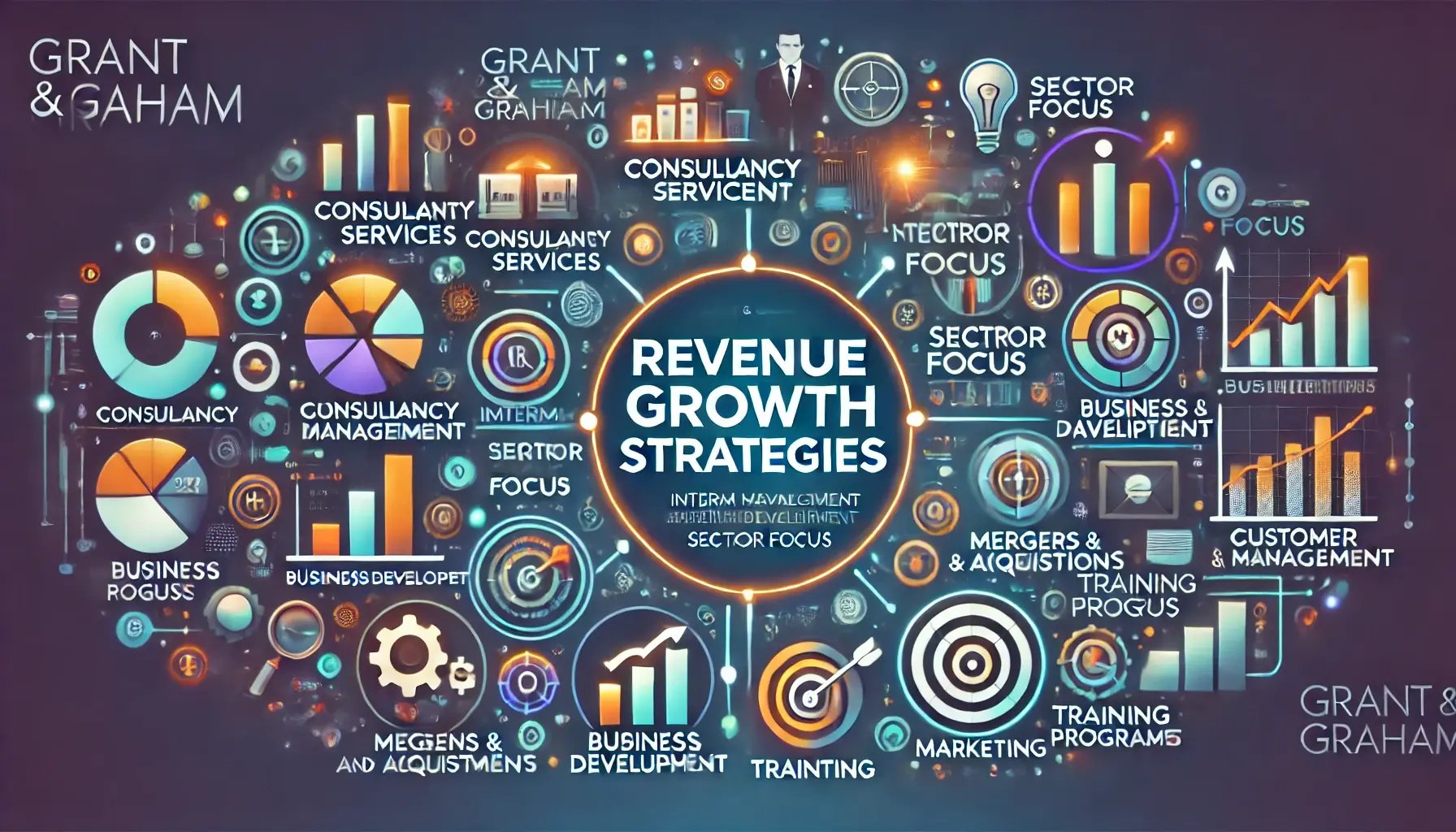 DALL·E 2024-07-17 15.40.46 - A clean and catchy image representing revenue growth strategies for a consultancy firm. The image should feature icons or graphics representing key st