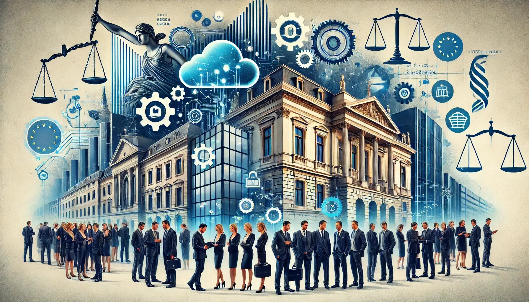 DALL·E 2025-01-07 15.26.40 - A visually striking illustration depicting the concept of change management in European law firms. The image features a traditional European-style law