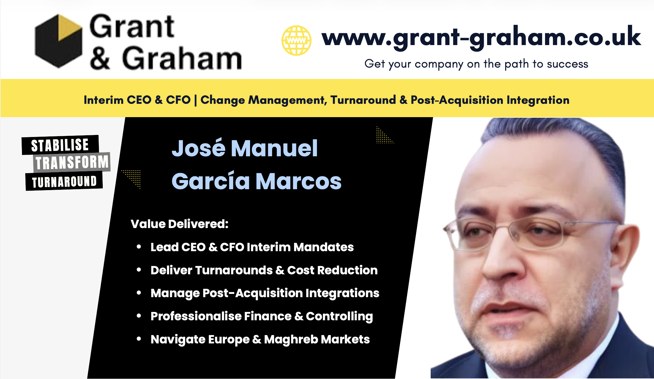 José Manuel García Marcos CV cover — Grant & Graham